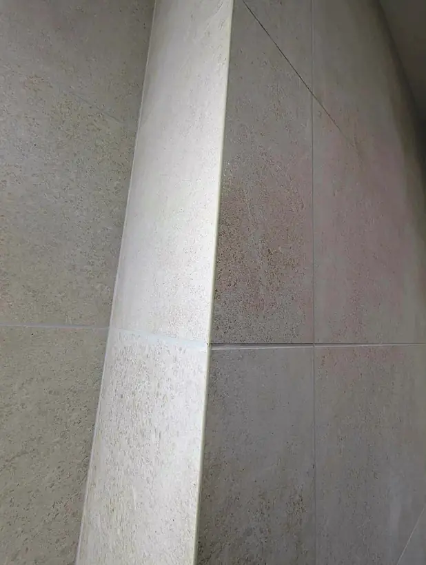 Tall mitred corner in a shower